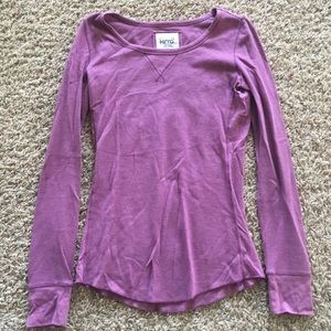 Long sleeve purple plain t-shirt
